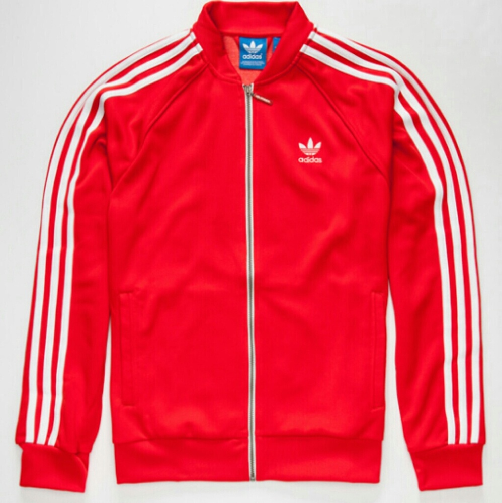 Adidas superstar red tracksuit