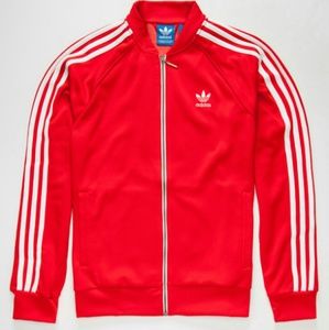 Adidas superstar red tracksuit