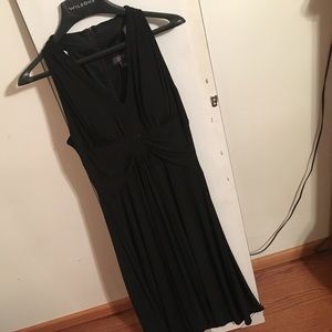About shin length black flowy dress