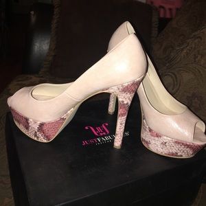 Pink Snakeskin High Heels