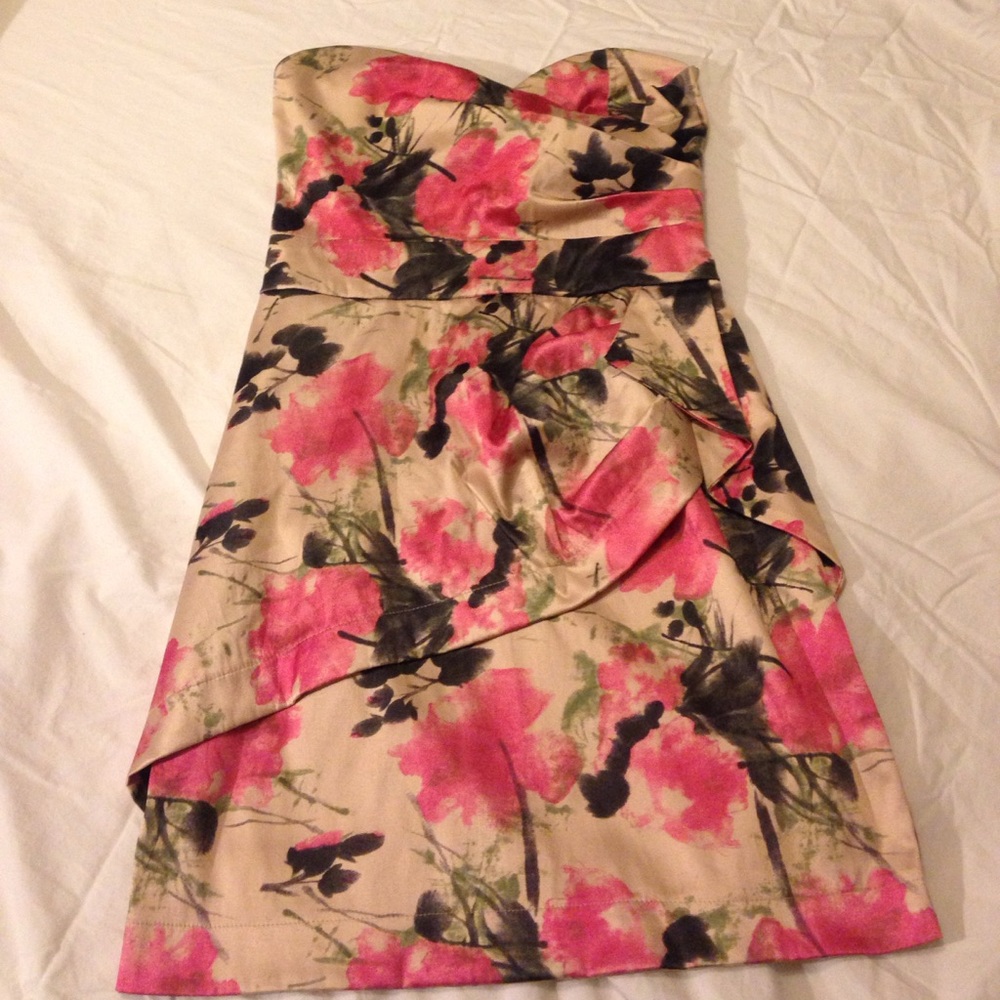 Floral satin mini dress