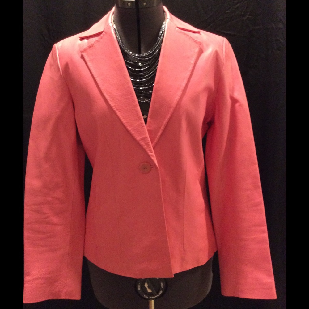 Pink leather jacket