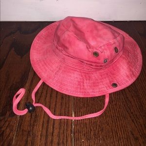 pink bucket hat with string