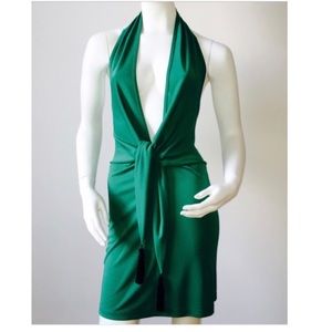 BCBGMAXAZRIA Green Deep Dress