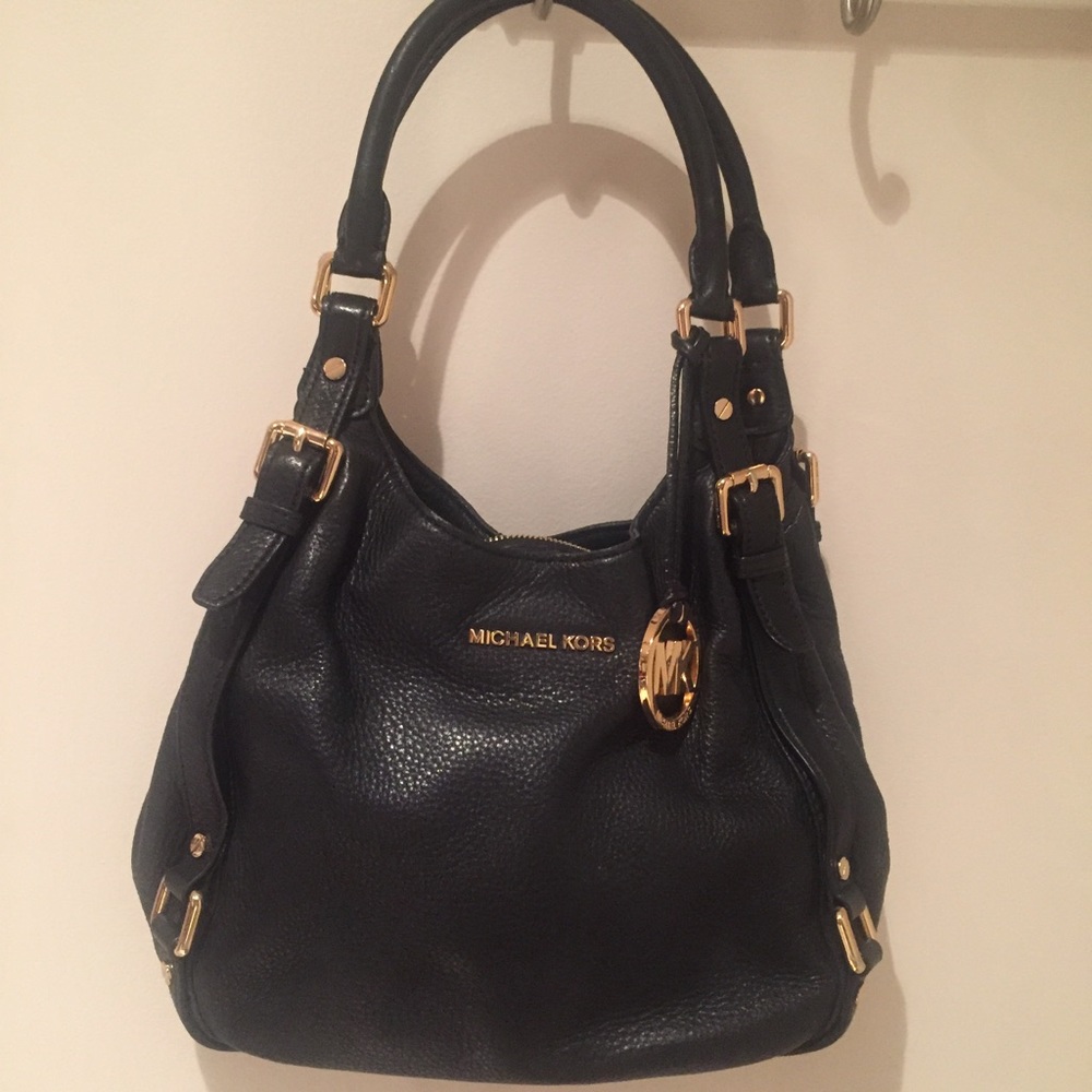 Black leather Michael Kors handbag
