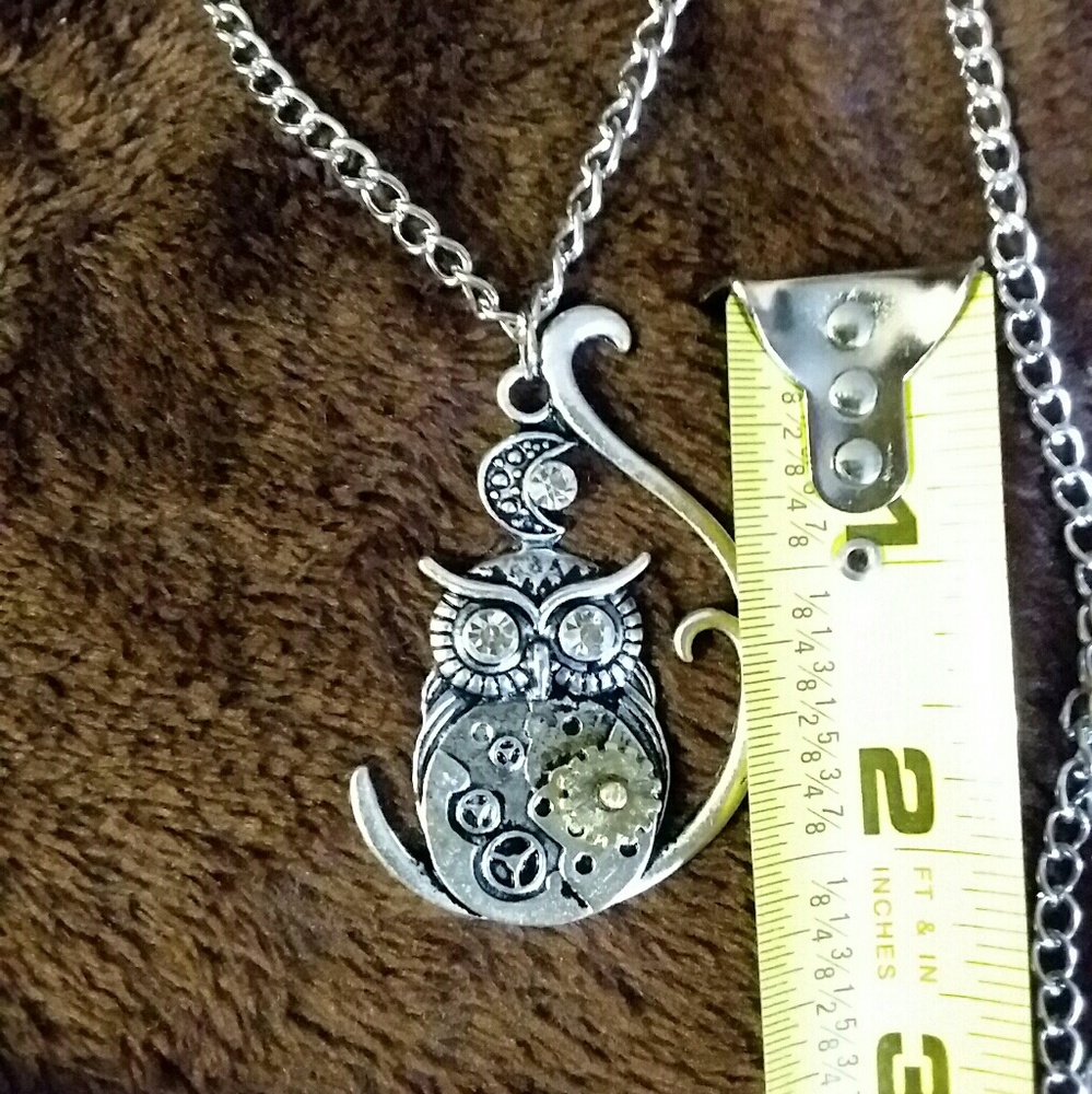 Steam punk owl necklace - Picture 5 of 7