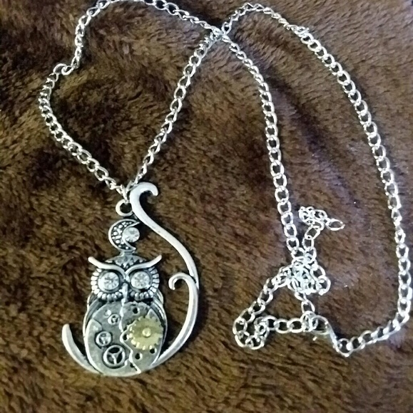 Steam punk owl necklace - Picture 4 of 7