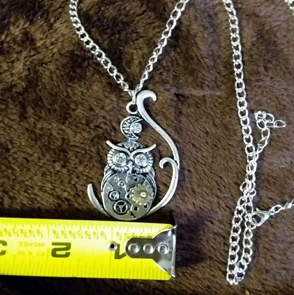 Steam punk owl necklace - Picture 6 of 7