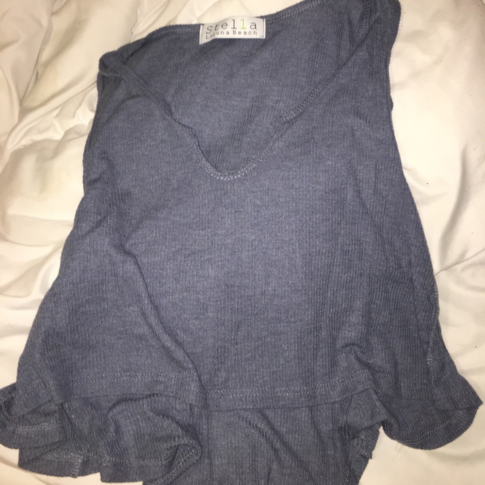 Blue flowy crop top