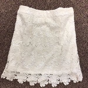 White lace skirt