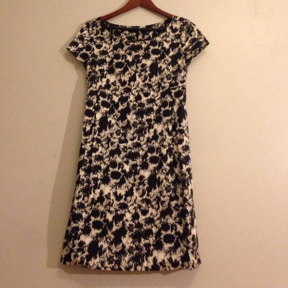 Satin black and white midi dress