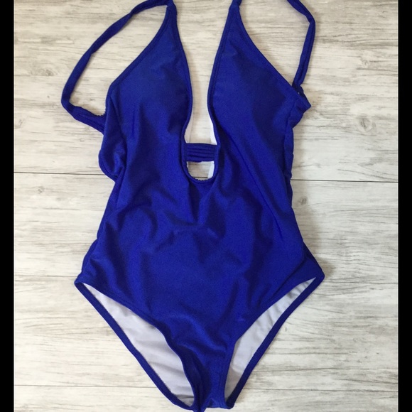 Blue One Piece Swimsuit - Picture 6 of 7