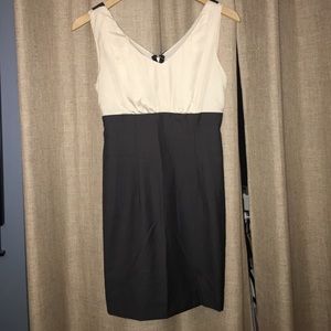 Dress with cream top and black bottom