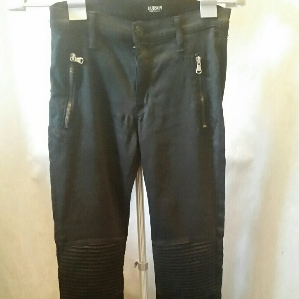 Black Hudson Moto Jeans