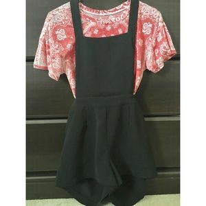 Black overall romper
