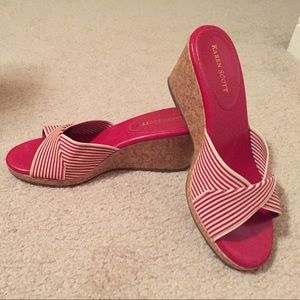 SOLD - Karen Scott peep toe wedges size 7M