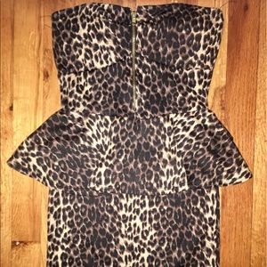 Peplum dress with cheetah print