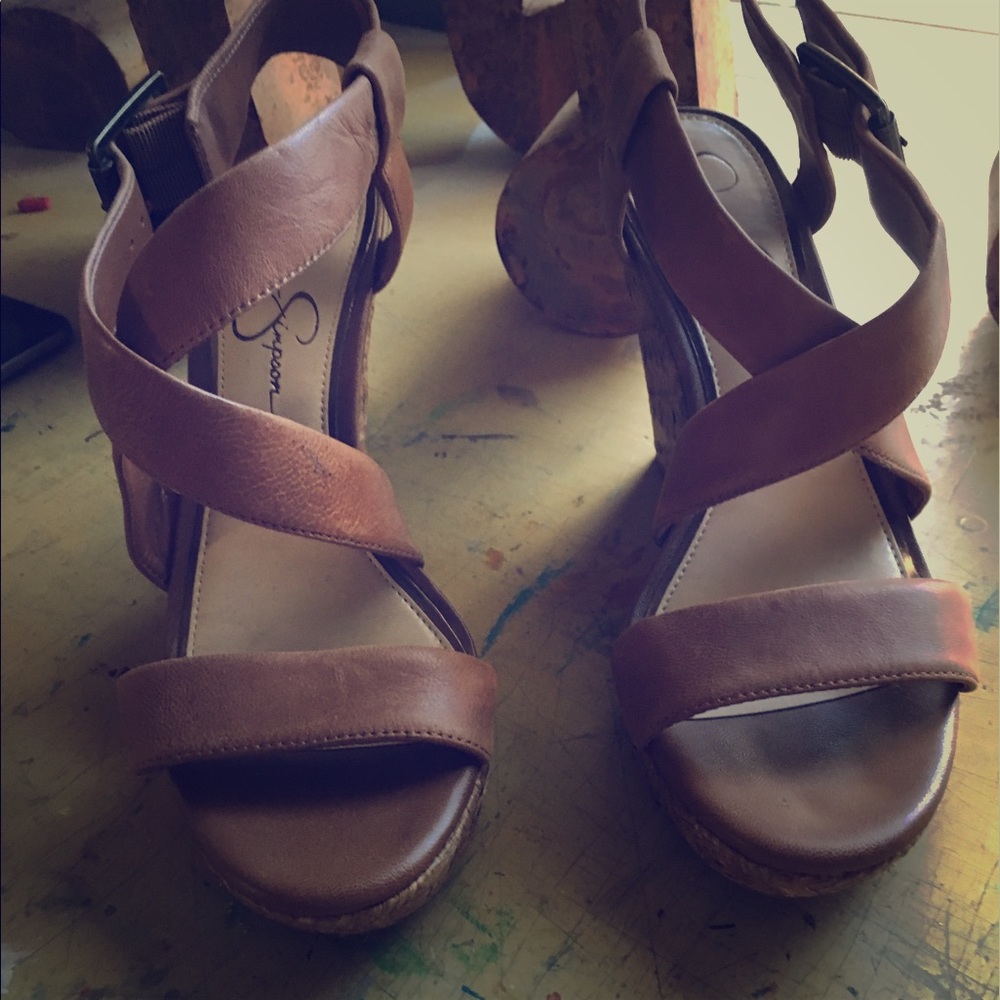 Jessica Simpson wedges worn one time