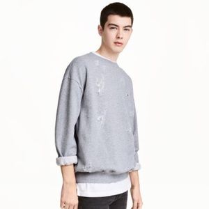 H&M Divided Trashed Sweatshirt