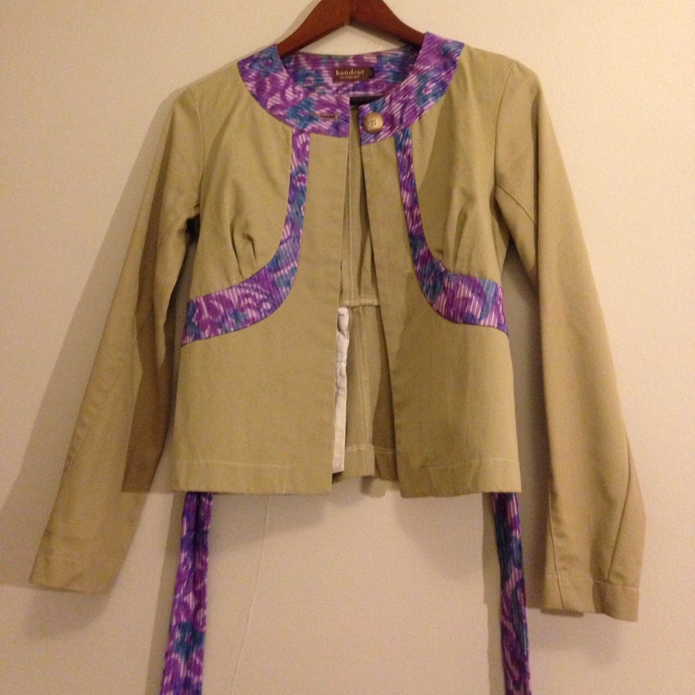 "Preloved/handcut" khaki blazer