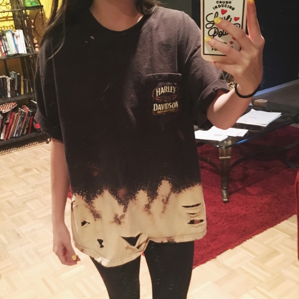Distressed Harley Davidson Pocket Tee