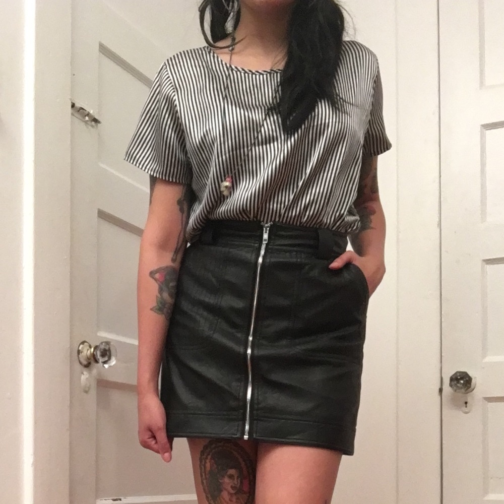 American Apparel striped satin shirt