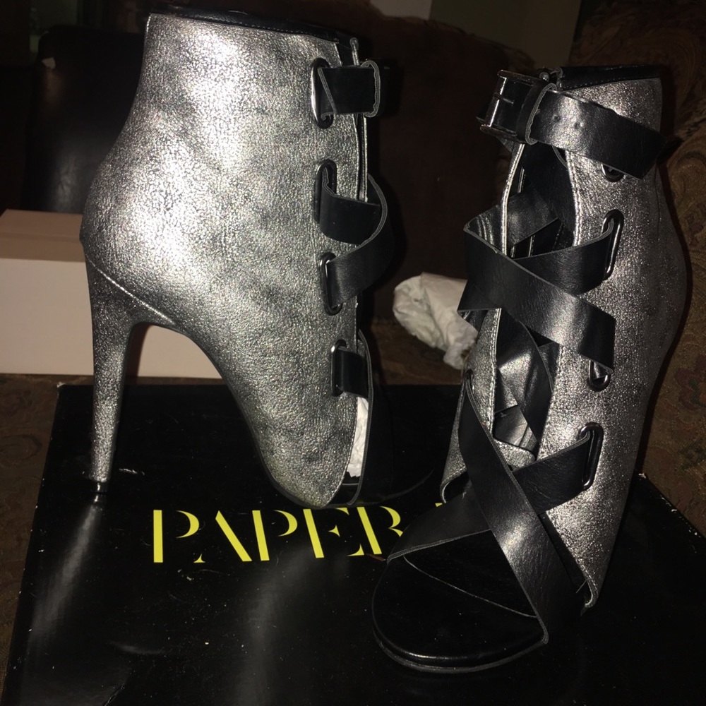 Silver & Black Booties
