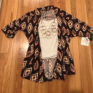 Lularoe Lindsay kimono in tribal print