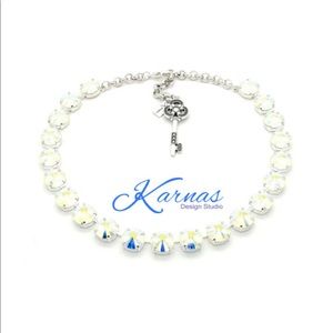 CRYSTAL AB 12mm Choker Antique Silver Stunning 💎