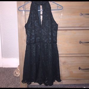 Forest green lacy romper NWT