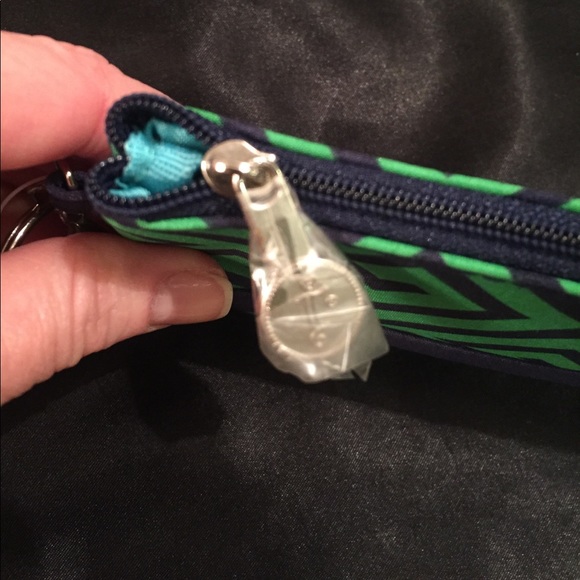 Initials brand new wallet keychain green navy - Picture 2 of 4