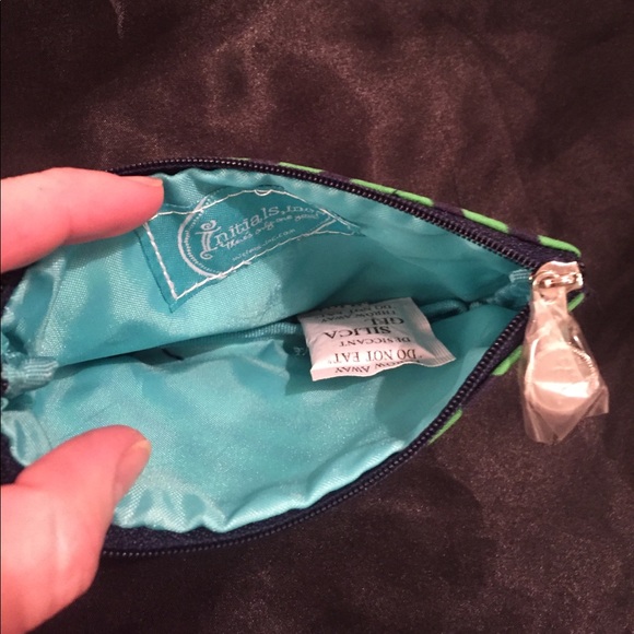 Initials brand new wallet keychain green navy - Picture 3 of 4