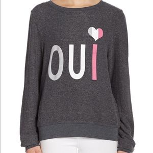 Wildfox Grey Oui Sweatshirt Sweater XS