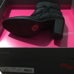 Ankle black boots never worn, runs small