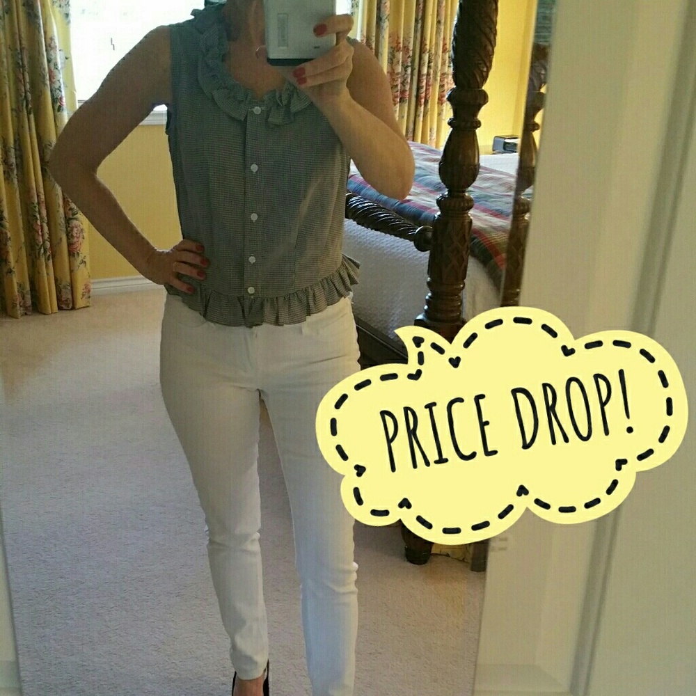 Scully Blue And White Plaid Waist Length Top