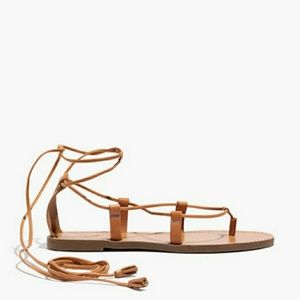 Madewell Boardwalk Lace-up Sandal in Desert Camel