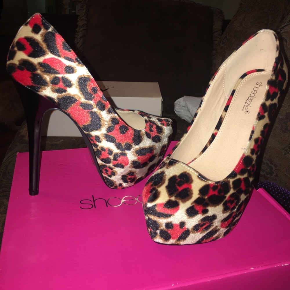 Cheetah Print Platform High Heels