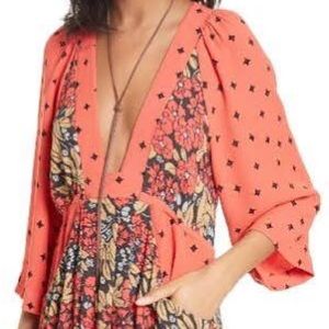 Free People Mixed Print Mini Dress