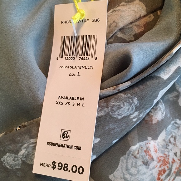 BCBG Generation Slate Floral Romper - Picture 4 of 5