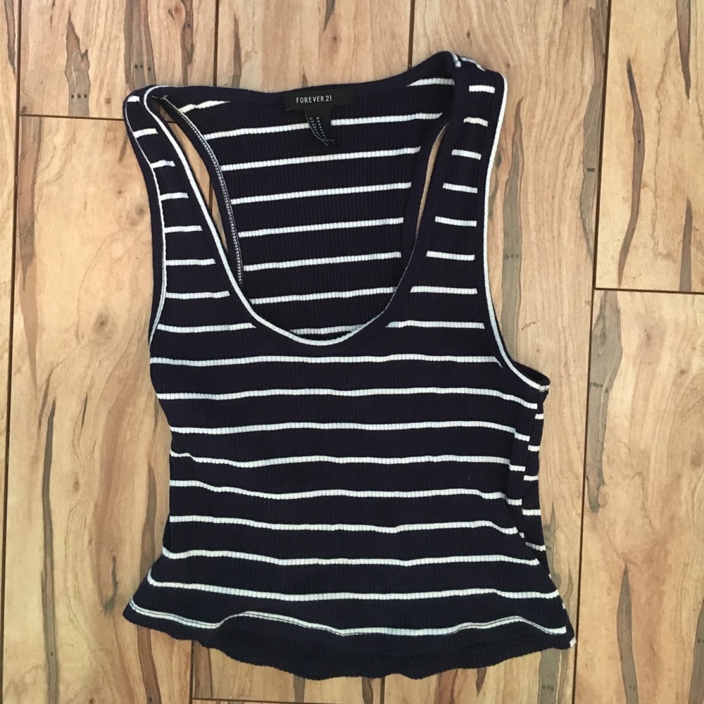 Forever 21 Navy and white stripped tank top!