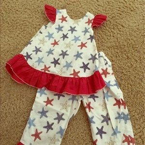 Toddler girl size 5t custom starfish set