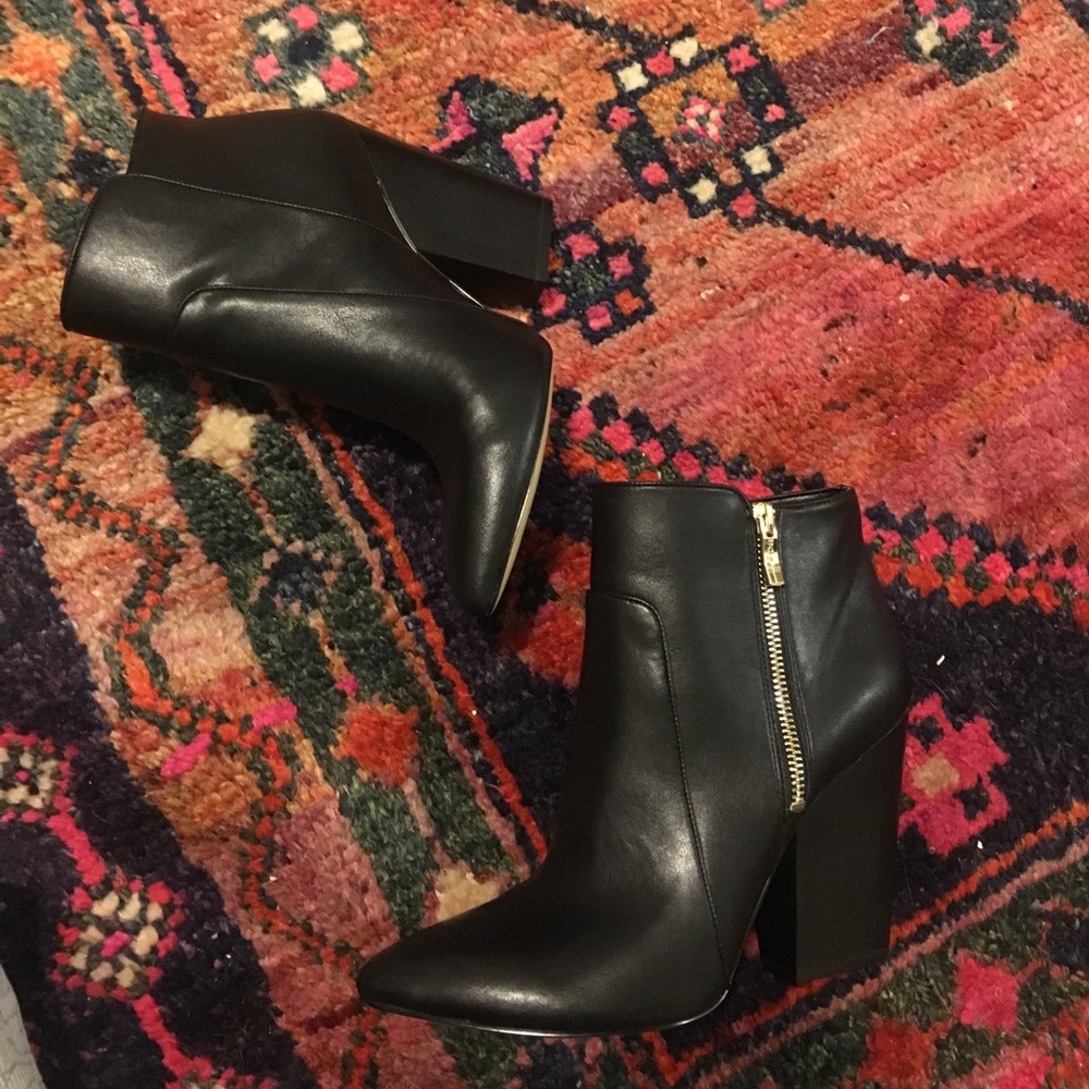 Black zip booties