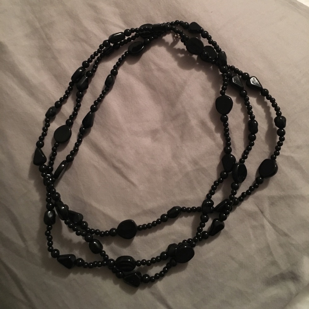 Black beaded Lia Sophia necklace.