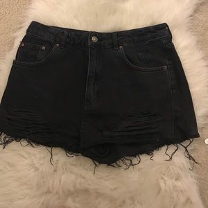 Top Shop Moto Mom High Waisted Shorts