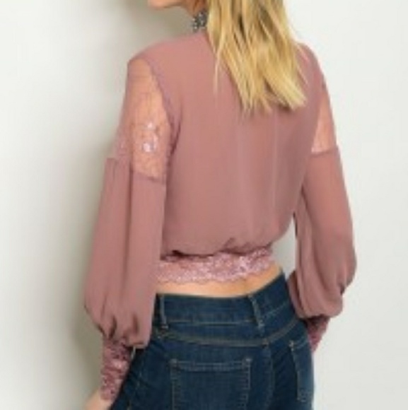 💗 Host Pick 8/26 💗 Gorgeous Mauve Sheer Blouse - Picture 3 of 8
