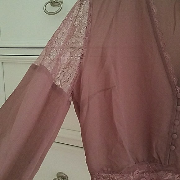 💗 Host Pick 8/26 💗 Gorgeous Mauve Sheer Blouse - Picture 6 of 8