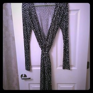 Heart black and white wrap dress