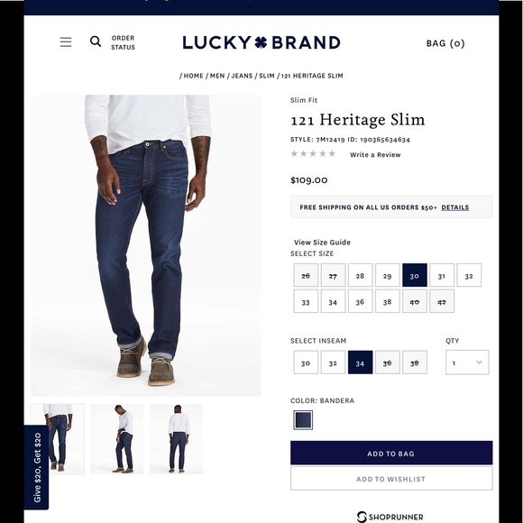 NEW Straight Lucky Brand Men's Jeans - Picture 5 of 5