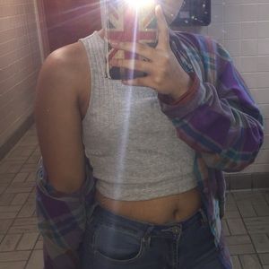 forever21 heather grey crop top size medium!