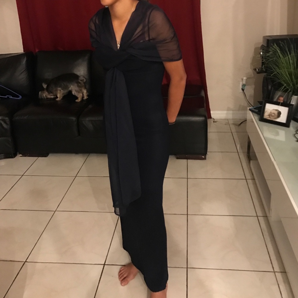 Navy spaghetti strap dress